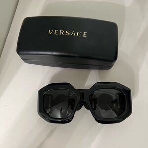 Versace Black Angular Sunglasses